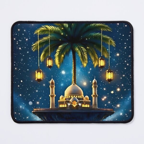 Item preview, Floating Islamic Night Landscape – Spiritual Mosque Art Print, Celestial Ramadan Decor, Dreamy Nocturnal Wall Art designed and sold by Fifidesign00.