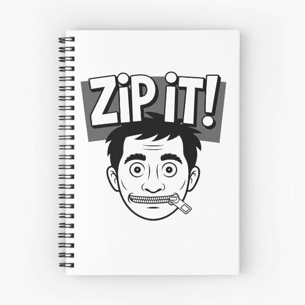 Item preview, Zip It! Funny Silent Cartoon Face – Dark Humor Black & White Design designed and sold by DashBliss.