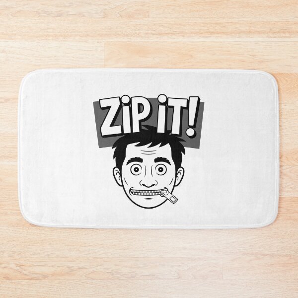 Item preview, Zip It! Funny Silent Cartoon Face – Dark Humor Black & White Design designed and sold by DashBliss.