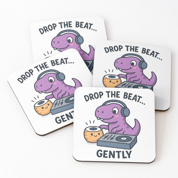 Item preview, Cute DJ Dinosaur Dropping the Beat Gently Cartoon Design. designed and sold by The-T-In-Retro.