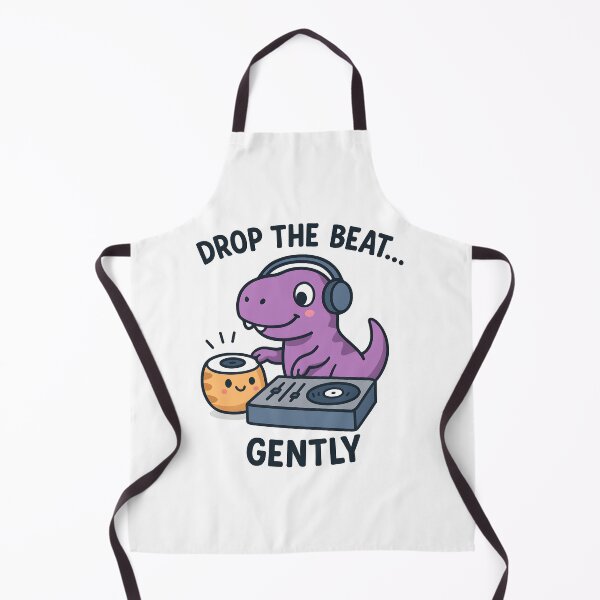 Item preview, Cute DJ Dinosaur Dropping the Beat Gently Cartoon Design. designed and sold by The-T-In-Retro.