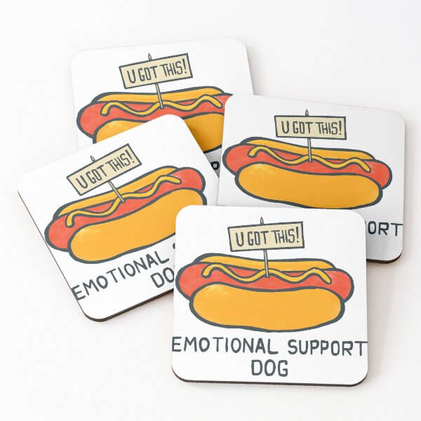 Item preview, Emotional Support Dog (Funny Hot Dog Pun) designed and sold by andrewsteger.