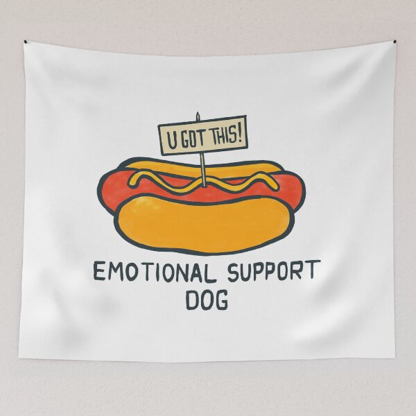 Item preview, Emotional Support Dog (Funny Hot Dog Pun) designed and sold by andrewsteger.