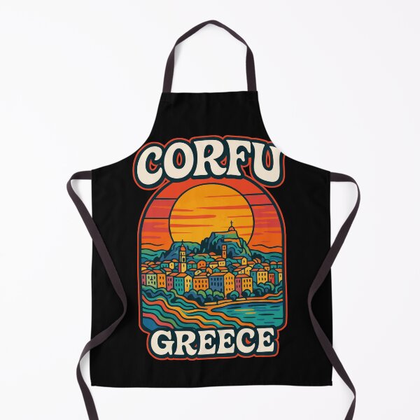 Item preview, Corfu Island Greece Retro Trippy Travel designed and sold by TomFrontierArt.