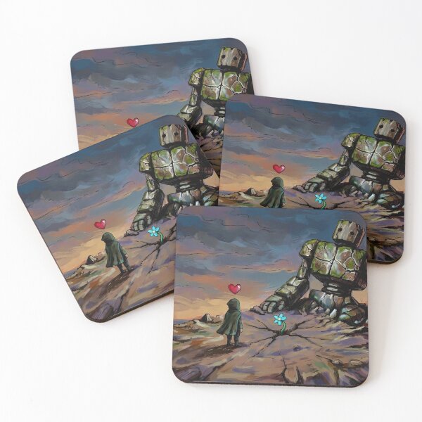 Item preview, Stone Guardian and the Last Blue Flower: Epic Fantasy Sunset Art designed and sold by artearcade.