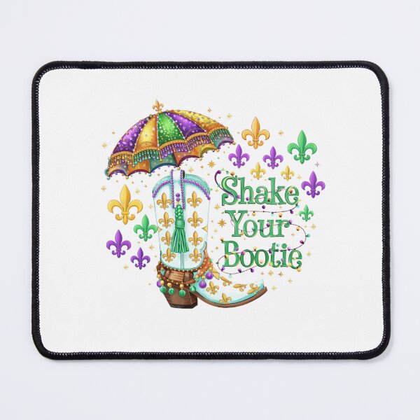 Item preview, Shake Your Bootie Mardi Gras Design | New Orleans Cowboy Boot Parasol Fleur de Lis Art designed and sold by MerryHillStudio.