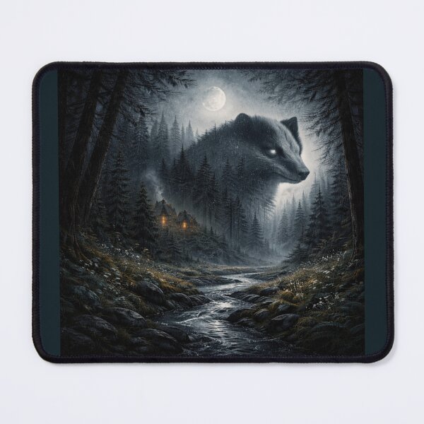 Item preview, Badger Without a Badger — Moonlit Woodland Silhouette designed and sold by GeoWild Designs.