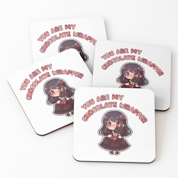 Item preview, You Are My Chocolate Wrapper – Cute Dark Anime Love Sticker designed and sold by Imaginarium of Chaos falcon88 .