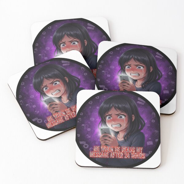 Item preview, Me When He Reads My Message After 24 Hours – Dark Anime Meme Sticker designed and sold by Imaginarium of Chaos falcon88 .