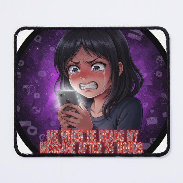 Item preview, Me When He Reads My Message After 24 Hours – Dark Anime Meme Sticker designed and sold by Imaginarium of Chaos falcon88 .