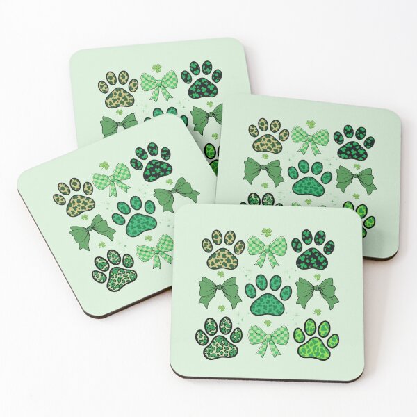 Item preview, St. Patricks Paw and Bow Pattern Design designed and sold by BKDIGITALSHOP.