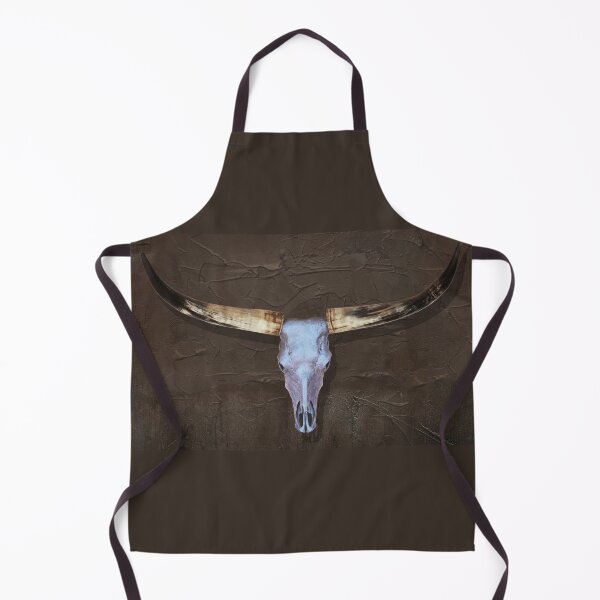 Artikelvorschau, Kunst mit blauer Longhorn-Kuh auf braunem Grund entworfen und verkauft von Sharon Cummings Art.