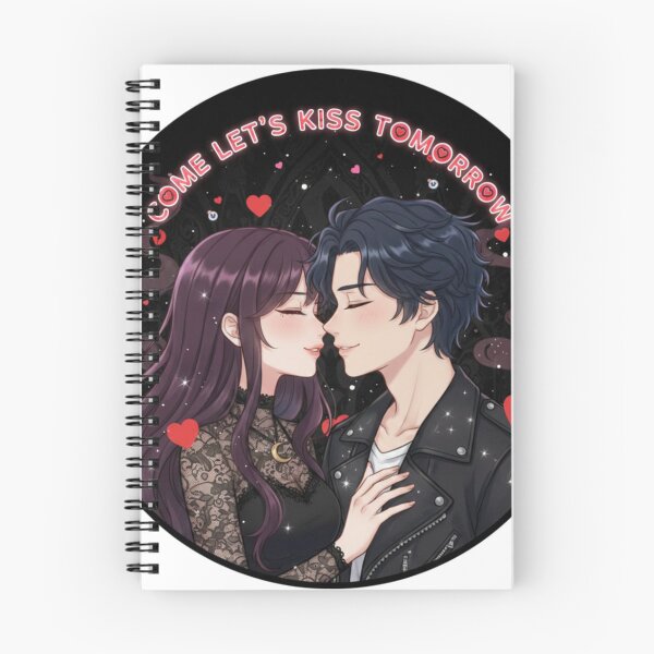 Item preview, Come Let’s Kiss Tomorrow – Cute Dark Anime Valentine Sticker designed and sold by Imaginarium of Chaos falcon88 .
