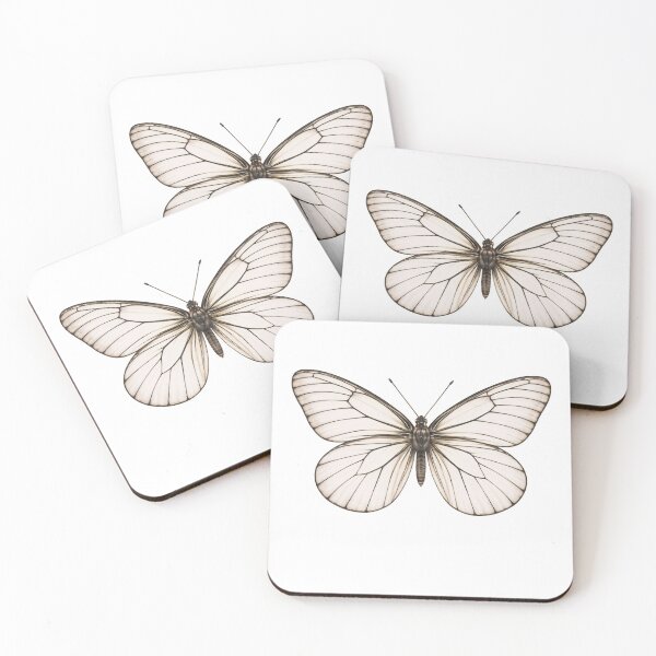 Item preview, Intricate Black Veined White Butterfly designed and sold by TenderPawStudio.