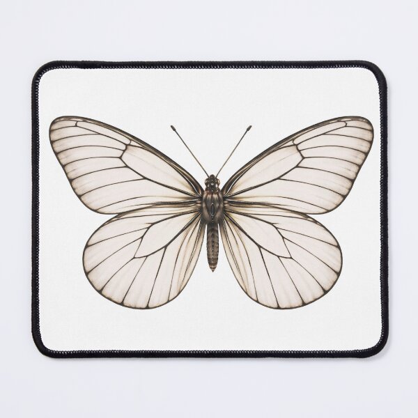 Item preview, Intricate Black Veined White Butterfly designed and sold by TenderPawStudio.