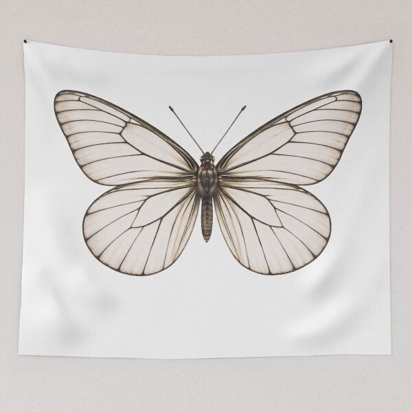 Item preview, Intricate Black Veined White Butterfly designed and sold by TenderPawStudio.