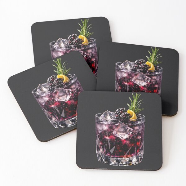 Item preview, Smoked Blackberry Rosemary Mocktail Art | Luxury Non-Alcoholic Drink Illustration | Moody Kitchen Wall Decor designed and sold by MeghannsMinimalMeals.