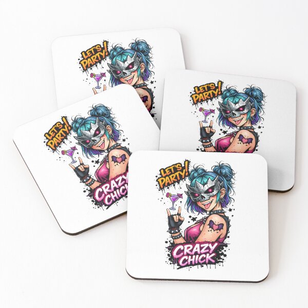 Item preview, Crazy Chick Party Girl – Punk Skull Mask Illustration designed and sold by Senkov.
