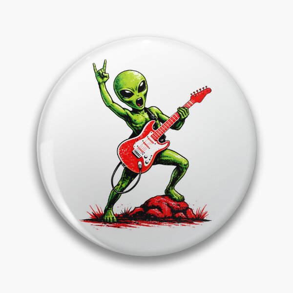 Item preview, Alien Rock Guitarist – Funny Space Rock Art designed and sold by Senkov.