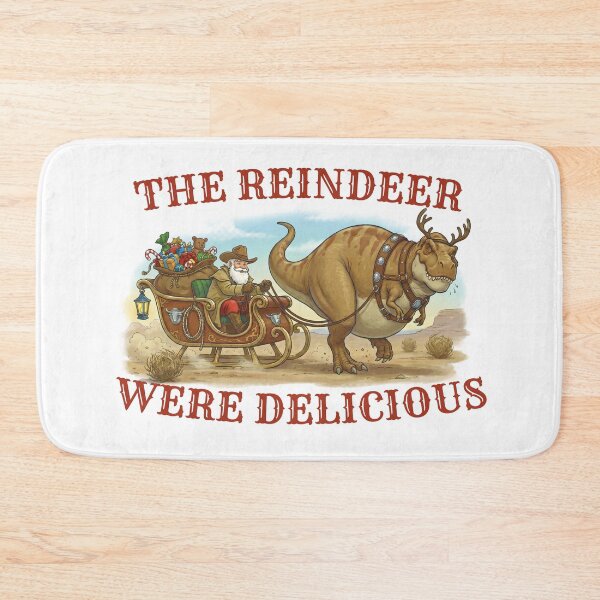 Item preview, Western Santa T-Rex Sleigh Ride - Funny Cowboy Christmas designed and sold by Oaks Creations.