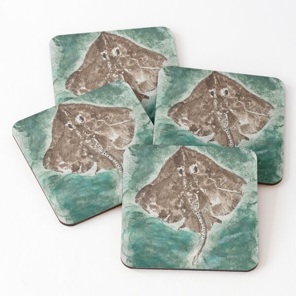 Item preview, Skate in the (Eel)grass Gyotaku designed and sold by emarinelife.