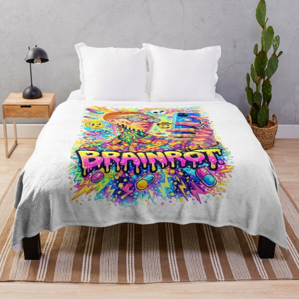 Item preview, Brainrot Neon Meme Pop Art Poster, Gen Z Selfie Chaos Aesthetic Wall Decor Print designed and sold by TerScott.