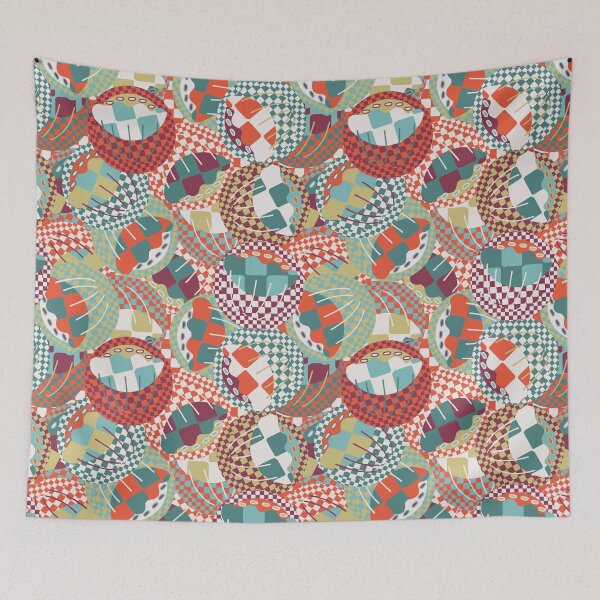 Item preview, Fun Modern Retro Poppy Toss Teal And Orange. designed and sold by SalsySafrano.