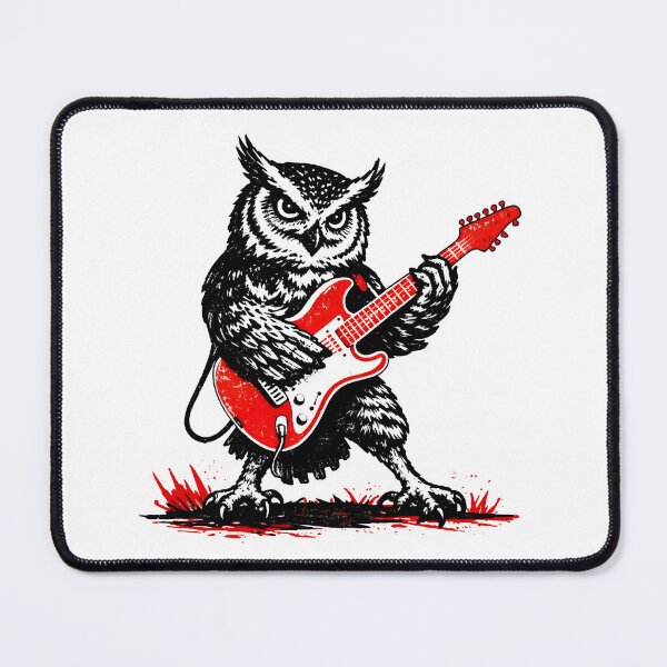 Item preview, Rock Owl Playing Electric Guitar designed and sold by Senkov.