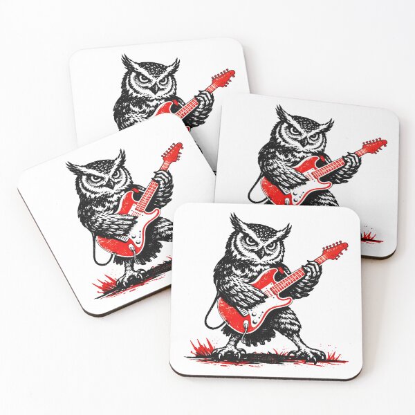 Item preview, Rock Owl Playing Electric Guitar designed and sold by Senkov.