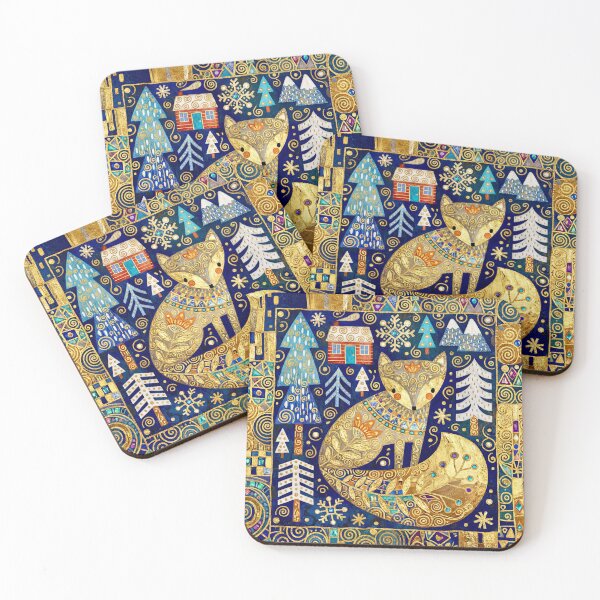 Item preview, Gustav Klimt Fox in Snowy Forest designed and sold by Vicky Brago-Mitchell®.