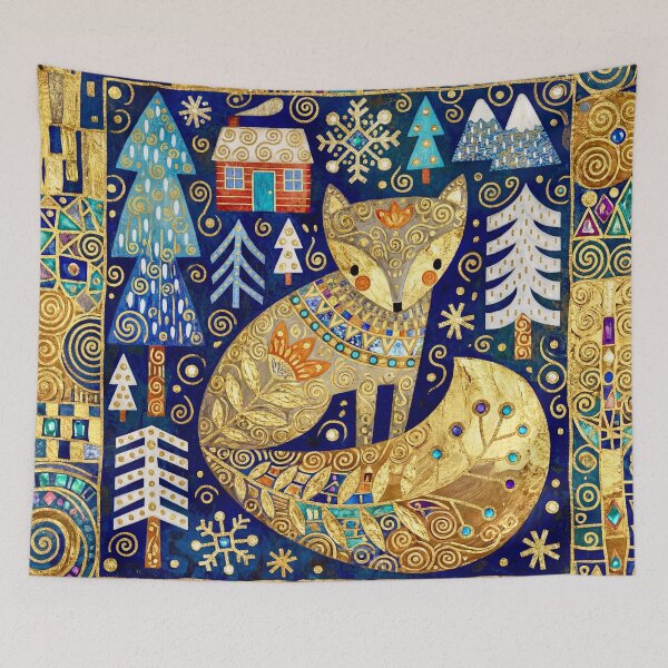 Item preview, Gustav Klimt Fox in Snowy Forest designed and sold by Vicky Brago-Mitchell®.