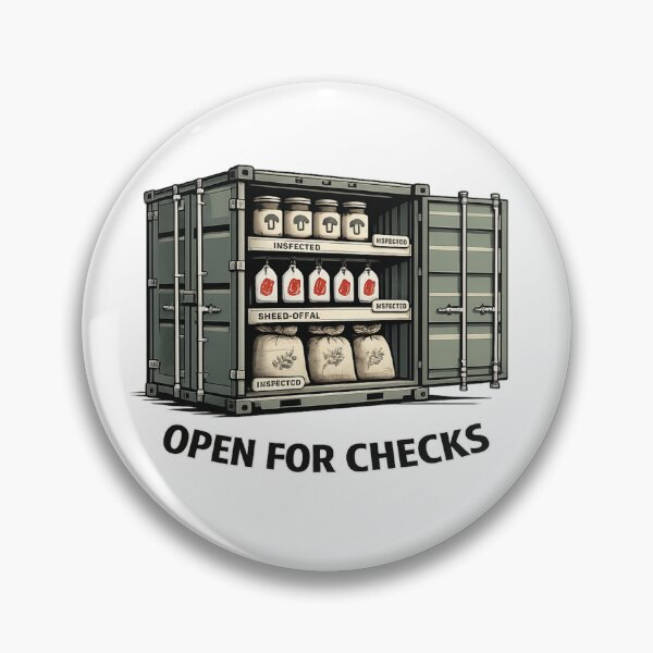 Item preview, Open for Checks – Customs Inspection Shipping Container Shirt designed and sold by POD DYNASTY.
