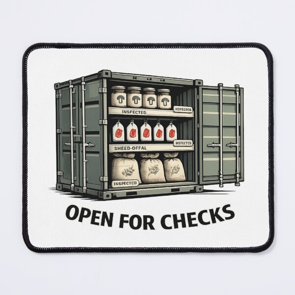 Item preview, Open for Checks – Customs Inspection Shipping Container Shirt designed and sold by POD DYNASTY.