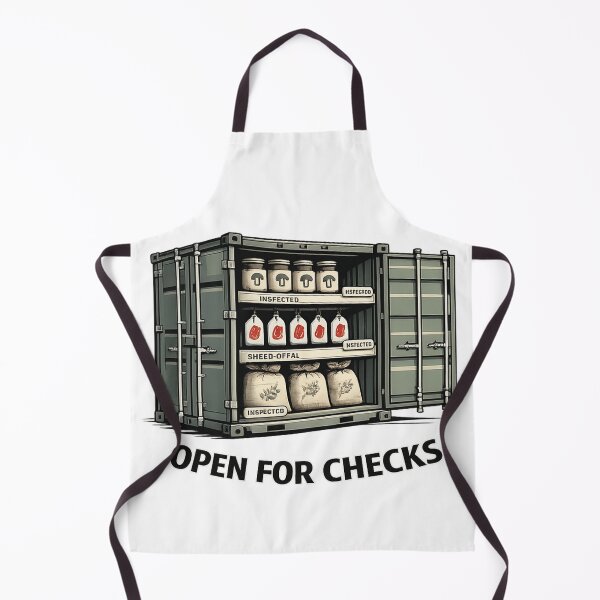 Item preview, Open for Checks – Customs Inspection Shipping Container Shirt designed and sold by POD DYNASTY.
