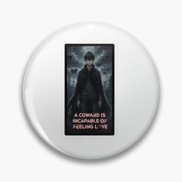 Item preview, A Coward Is Incapable of Feeling Love – Dark Anime Quote Sticker designed and sold by Imaginarium of Chaos falcon88 .