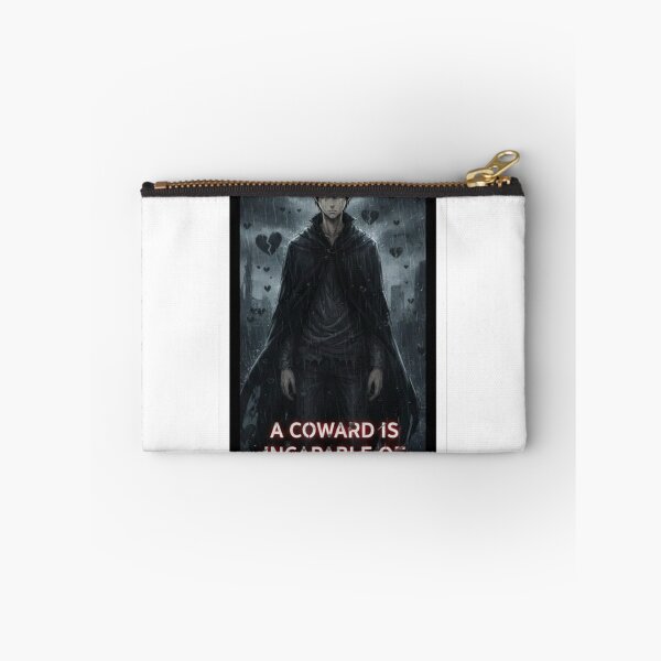 Item preview, A Coward Is Incapable of Feeling Love – Dark Anime Quote Sticker designed and sold by Imaginarium of Chaos falcon88 .