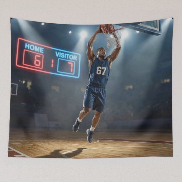 Item preview, Number 67 Basketball Player In a Jump Shot designed and sold by Maria Dryfhout.