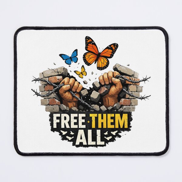 Item preview, Free Them All – Human Rights Protest Against Immigration Raids designed and sold by RetroPop23.