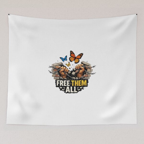 Item preview, Free Them All – Human Rights Protest Against Immigration Raids designed and sold by RetroPop23.