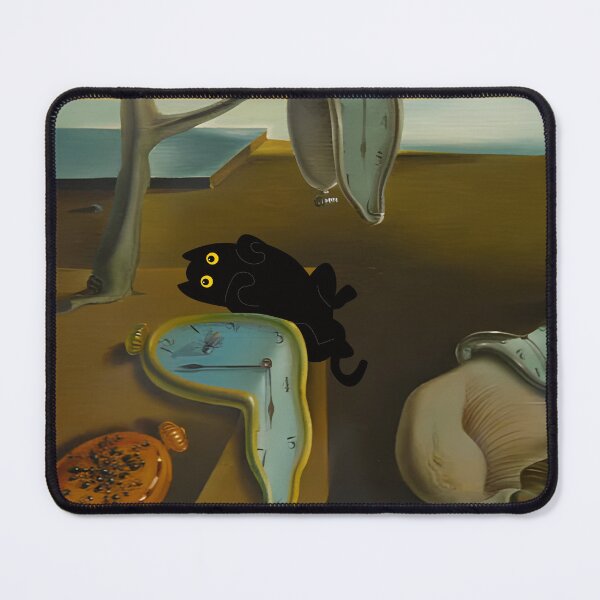 Item preview, Cat Funny Print Persistence of Memory Famous art designed and sold by PurrfectHome.
