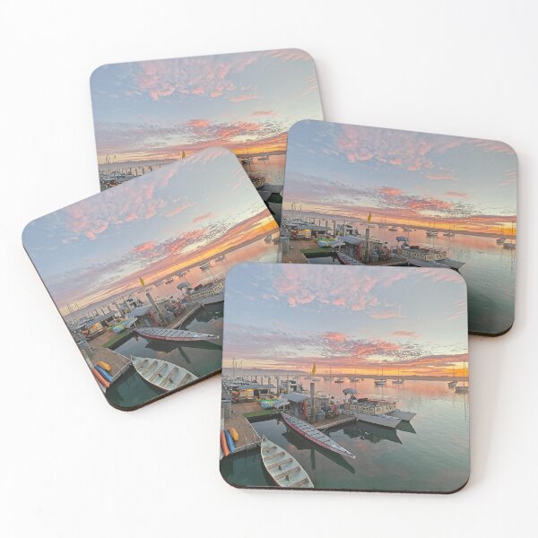 Item preview, Pink clouds over Morro Bay Harbor designed and sold by Michael Rock Art.