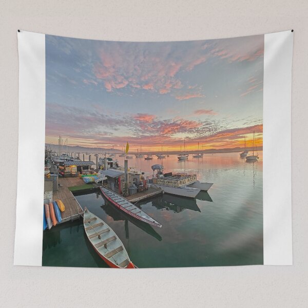 Item preview, Pink clouds over Morro Bay Harbor designed and sold by Michael Rock Art.