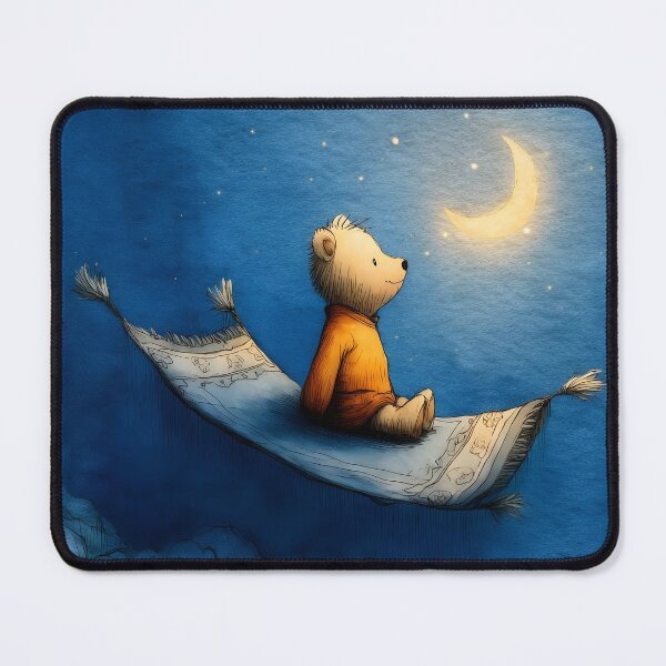 Item preview, Teddy’s Night Journey – Dreamy Moonlight Nursery Print designed and sold by WabiSabiSjak.