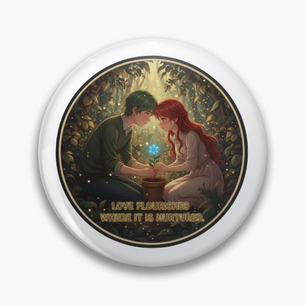Item preview, Love Flourishes Where It Is Nurtured – Dark Anime Quote Sticker designed and sold by Imaginarium of Chaos falcon88 .