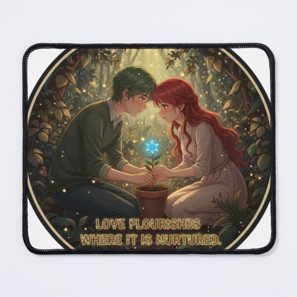 Item preview, Love Flourishes Where It Is Nurtured – Dark Anime Quote Sticker designed and sold by Imaginarium of Chaos falcon88 .