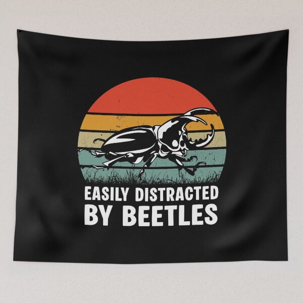 Item preview, Easily Distracted By Beetles - Vintage Retro Sunset Entomology Art designed and sold by Dmetalx Art Apparel.