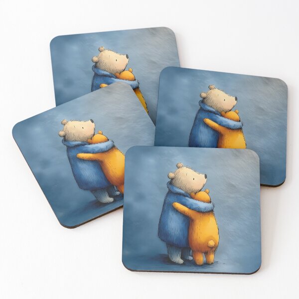 Item preview, Teddy with Mama Bear – Dreamy Bedtime Cuddle Nursery Print designed and sold by WabiSabiSjak.