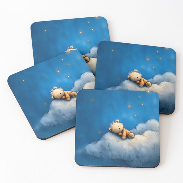 Item preview, Teddy on a Cloud – Soft Sleepy Nursery Wall Art designed and sold by WabiSabiSjak.