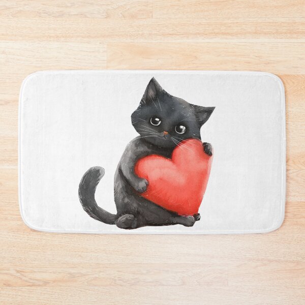 Item preview, Black Cat with Heart designed and sold by funcontour.