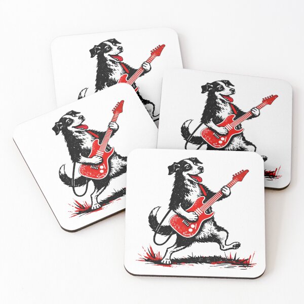 Item preview, Rock Dog Playing Electric Guitar – Funny Music Lover Art designed and sold by Senkov.